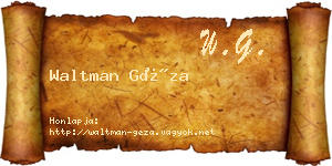 Waltman Géza névjegykártya