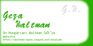 geza waltman business card